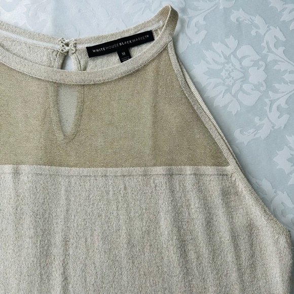 WHBM size M Sheer Yoke Shimmer Tank Top - Picture 7 of 16